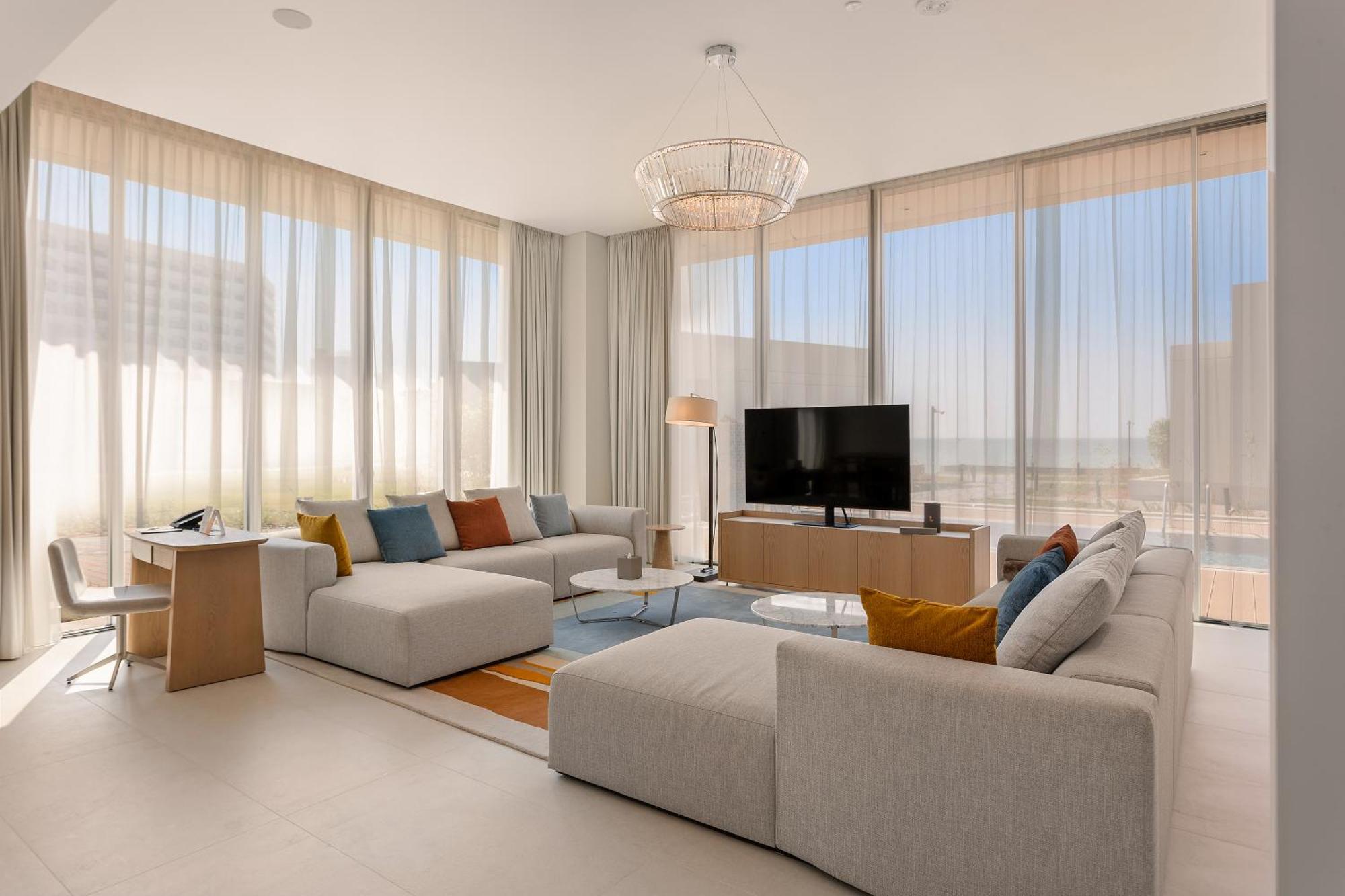 Ajman Hotel & Villas By Blazon Hotels Екстериор снимка The living room of a three-bedroom villa at The Edition